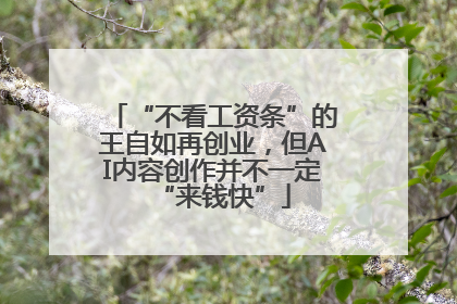 “不看工资条”的王自如再创业，但AI内容创作并不一定“来钱快”