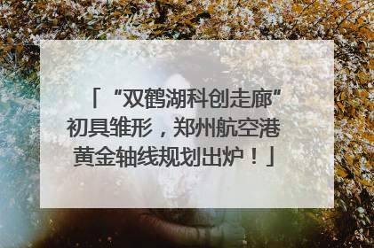 “双鹤湖科创走廊”初具雏形，郑州航空港黄金轴线规划出炉！