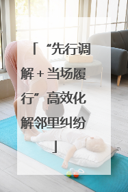 “先行调解＋当场履行”高效化解邻里纠纷