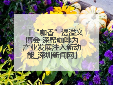 “咖香”漫溢文博会 深帮咖啡为产业发展注入新动能_深圳新闻网