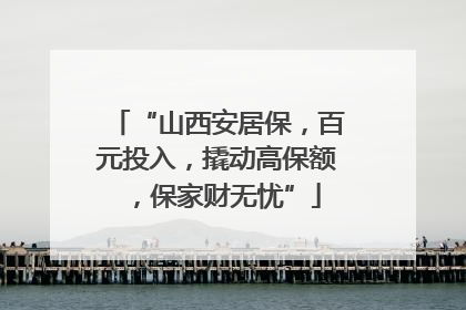 “山西安居保，百元投入，撬动高保额，保家财无忧”