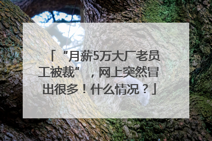 “月薪5万大厂老员工被裁”，网上突然冒出很多！什么情况？