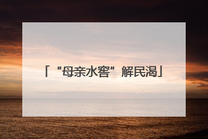 “母亲水窖”解民渴