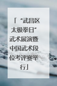 “武昌区太极拳日”武术展演暨中国武术段位考评赛举行