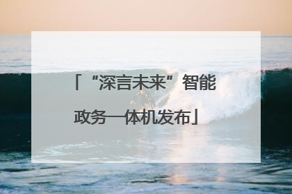 “深言未来”智能政务一体机发布