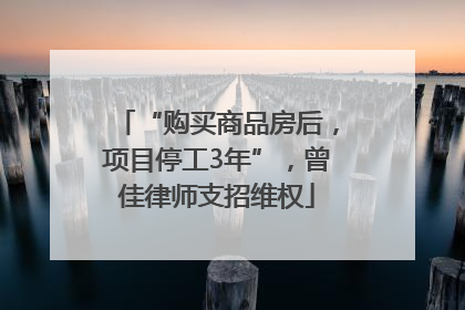 “购买商品房后，项目停工3年”，曾佳律师支招维权