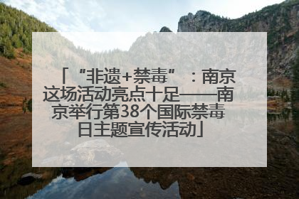 “非遗+禁毒”：南京这场活动亮点十足——南京举行第38个国际禁毒日主题宣传活动