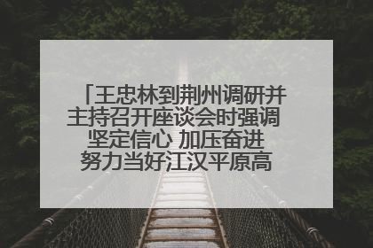 王忠林到荆州调研并主持召开座谈会时强调 坚定信心 加压奋进 努力当好江汉平原高质量发展排头兵
