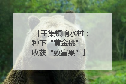 王集镇响水村：种下“黄金桃” 收获“致富果”