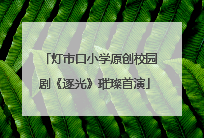灯市口小学原创校园剧《逐光》璀璨首演