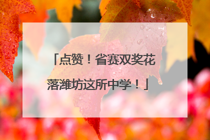 点赞！省赛双奖花落潍坊这所中学！