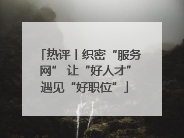 热评丨织密“服务网” 让“好人才”遇见“好职位”