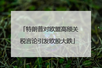 特朗普对欧盟高额关税言论引发欧股大跌