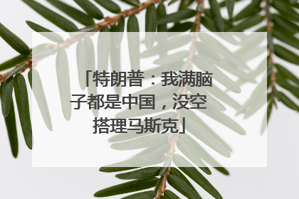 特朗普：我满脑子都是中国，没空搭理马斯克