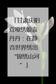 甘肃庆阳聋哑绣娘袁丹丹：在静音世界绣出“锦绣山河”