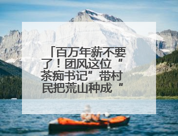 百万年薪不要了！团风这位“茶痴书记”带村民把荒山种成“绿色银行”