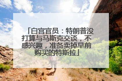 白宫官员：特朗普没打算与马斯克交谈，不感兴趣，准备卖掉早前购买的特斯拉