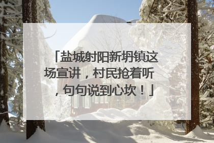 盐城射阳新坍镇这场宣讲，村民抢着听，句句说到心坎！
