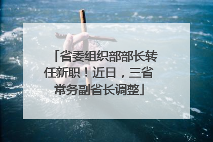 省委组织部部长转任新职！近日，三省常务副省长调整