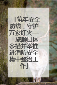筑牢安全防线，守护万家灯火——旅顺口区多措并举推进消防安全集中整治工作