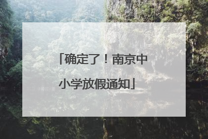确定了！南京中小学放假通知