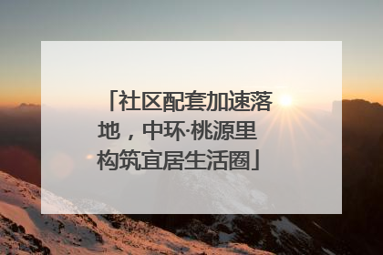社区配套加速落地，中环·桃源里构筑宜居生活圈