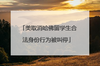 美取消哈佛留学生合法身份行为被叫停