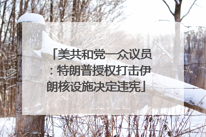 美共和党一众议员：特朗普授权打击伊朗核设施决定违宪