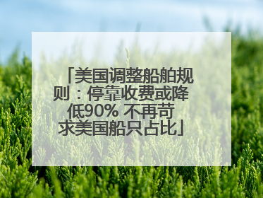 美国调整船舶规则：停靠收费或降低90% 不再苛求美国船只占比