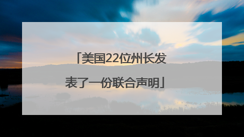 美国22位州长发表了一份联合声明