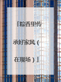 粽香里传承好家风（在现场）