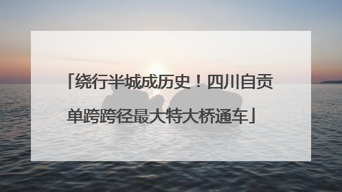 绕行半城成历史！四川自贡单跨跨径最大特大桥通车