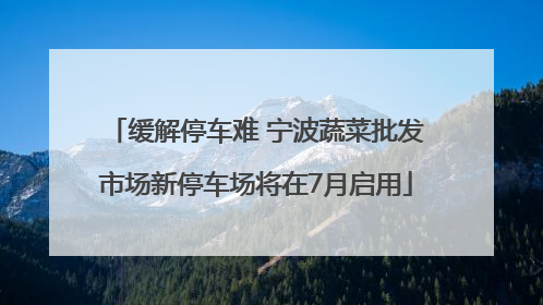 缓解停车难 宁波蔬菜批发市场新停车场将在7月启用