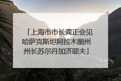 上海市市长龚正会见哈萨克斯坦阿拉木图州州长苏尔丹加济耶夫