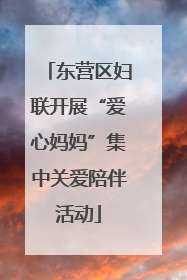 东营区妇联开展“爱心妈妈”集中关爱陪伴活动