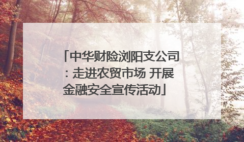 中华财险浏阳支公司：走进农贸市场 开展金融安全宣传活动