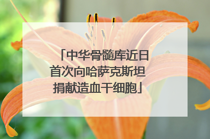 中华骨髓库近日首次向哈萨克斯坦捐献造血干细胞