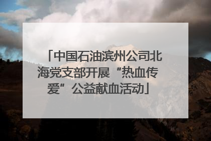 中国石油滨州公司北海党支部开展“热血传爱”公益献血活动