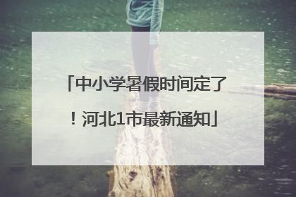 中小学暑假时间定了！河北1市最新通知