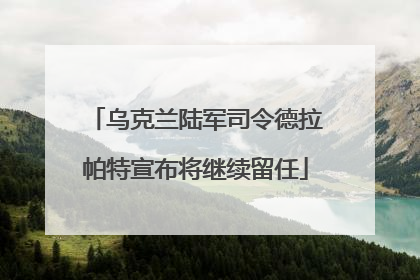 乌克兰陆军司令德拉帕特宣布将继续留任