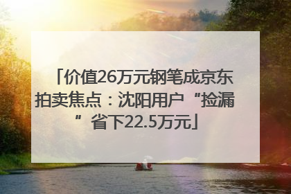价值26万元钢笔成京东拍卖焦点：沈阳用户“捡漏”省下22.5万元