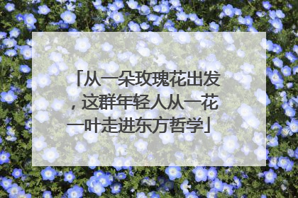 从一朵玫瑰花出发，这群年轻人从一花一叶走进东方哲学