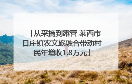 从采摘到露营 莱西市日庄镇农文旅融合带动村民年增收1.8万元