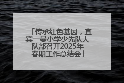 传承红色基因，宜宾一曼小学少先队大队部召开2025年春期工作总结会