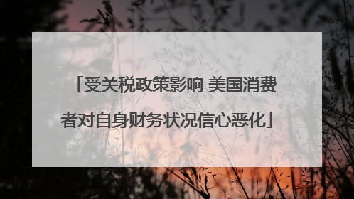 受关税政策影响 美国消费者对自身财务状况信心恶化