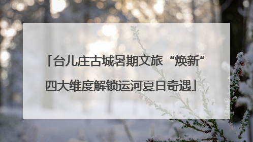 台儿庄古城暑期文旅“焕新” 四大维度解锁运河夏日奇遇