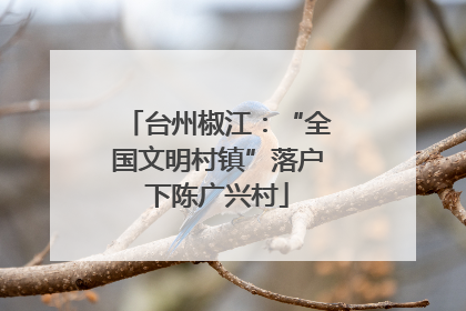 台州椒江：“全国文明村镇”落户下陈广兴村