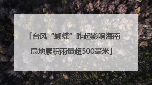 台风“蝴蝶”昨起影响海南 局地累积雨量超500毫米