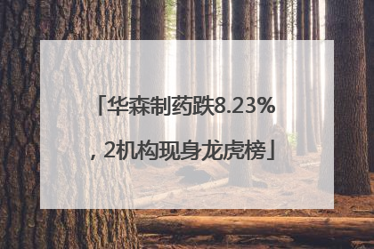华森制药跌8.23%，2机构现身龙虎榜