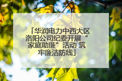华润电力中西大区洛阳公司纪委开展“家庭助廉”活动 筑牢廉洁防线
